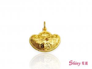 黃金鎖片福字墜子 0.95錢