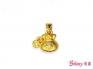 黃金硬金福袋墜子 0.35錢