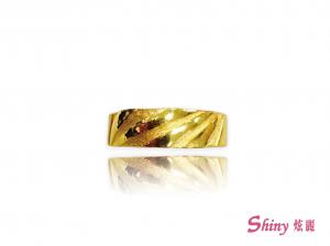 黃金條紋造型戒指-男戒 2.18錢