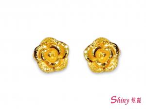 黃金花形耳環 0.36錢