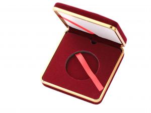 38MM金銀幣絨布盒(酒紅色)