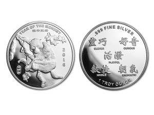 2016美國生肖猴年銀幣1盎司