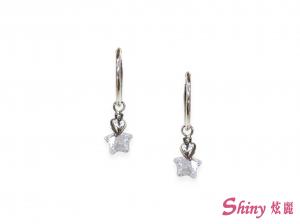 925純銀耳環-水晶星星