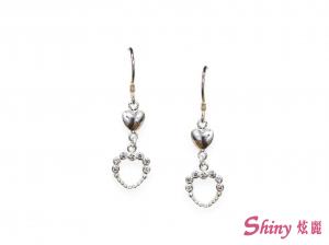 925純銀耳環-愛心垂墜