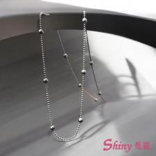 S925十字間珠銀鏈 42cm