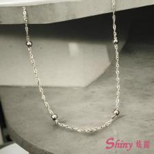 S925項鍊水波珠珠銀鏈 45cm