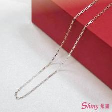 925純銀壓角十字鍊 40cm