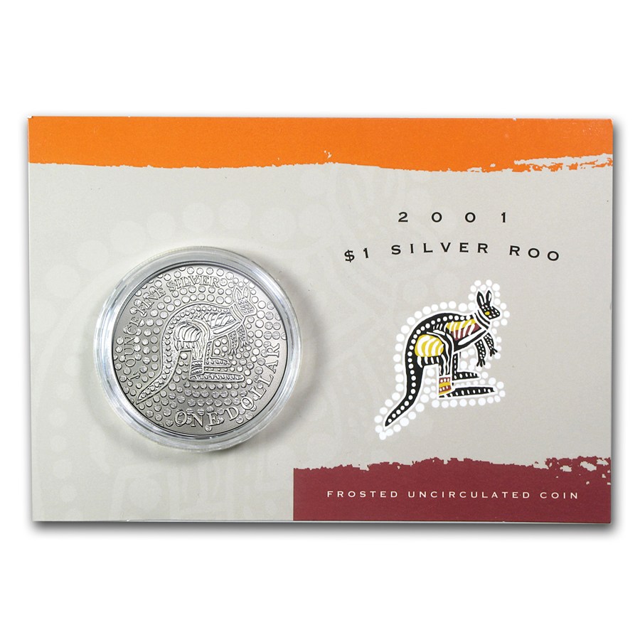 2001皇家澳洲袋鼠銀幣1盎司(原廠封卡)