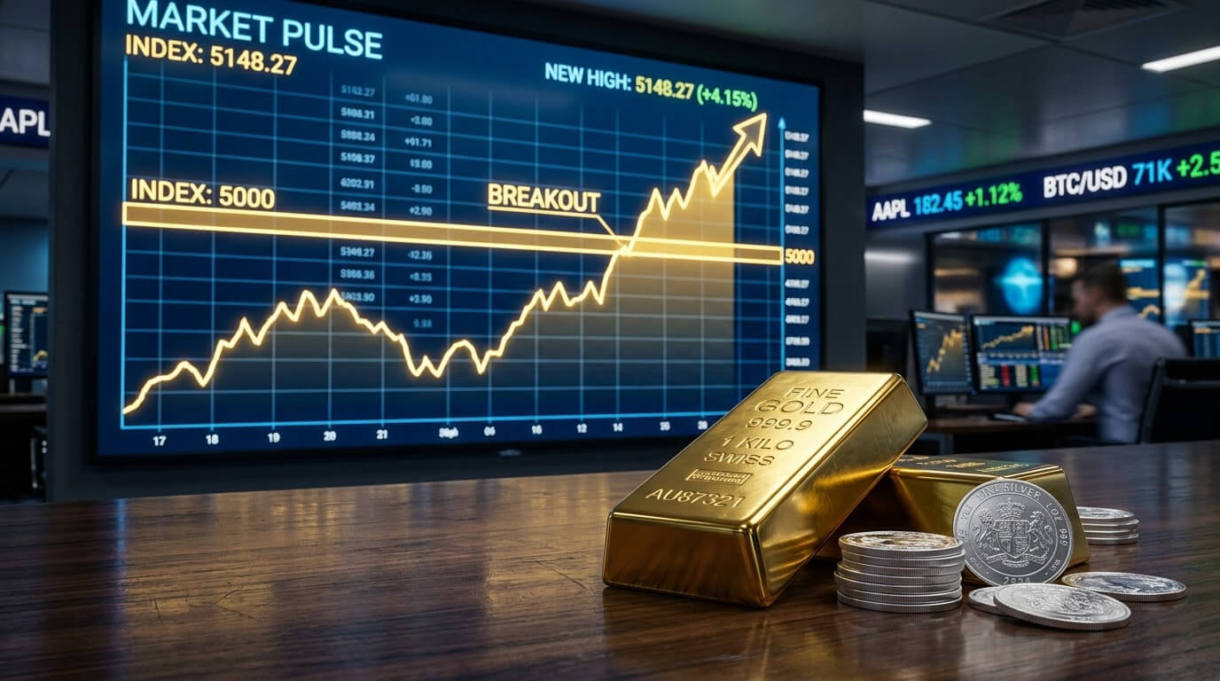 國際金價突破5000美元走勢圖與金條